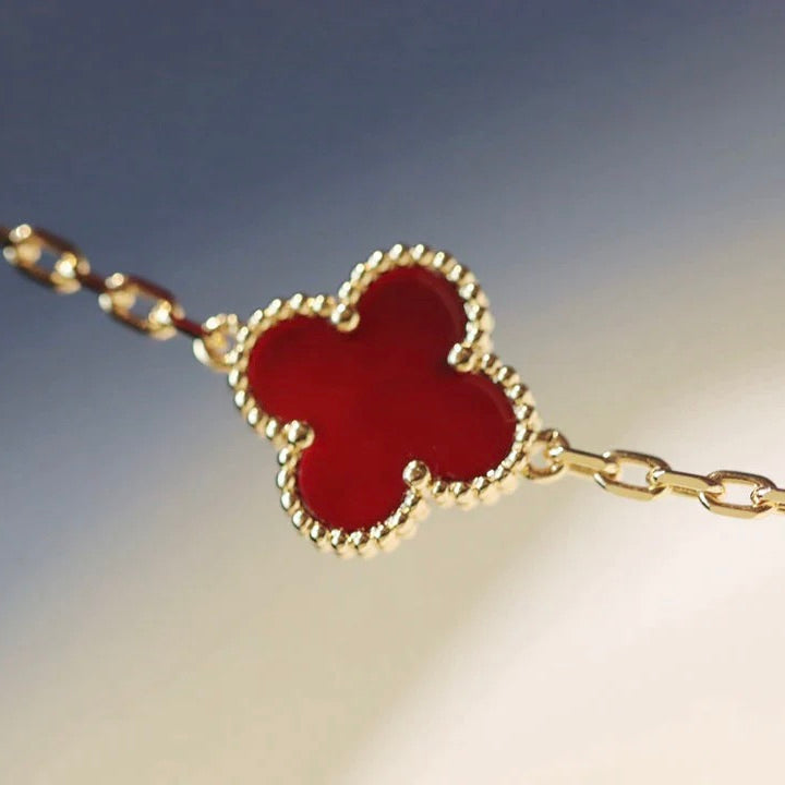 [：Polaidi Jewelry]CLOVER 20 MOTIFS CARNELIAN NECKLACE