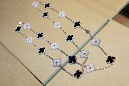 [Polaidi Jewelry]CLOVER 20 MOTIFS ONYX DIAMOND SILVER