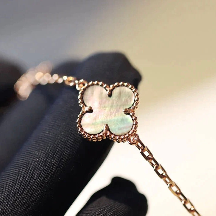 [：Polaidi Jewelry]CLOVER 20 MOTIFS DARK MOP DIAMOND  NECKLACE