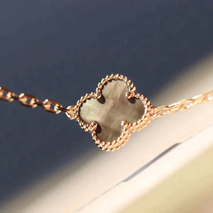 [Polaidi Jewelry]CLOVER 20 MOTIFS DARK MOP DIAMOND  NECKLACE