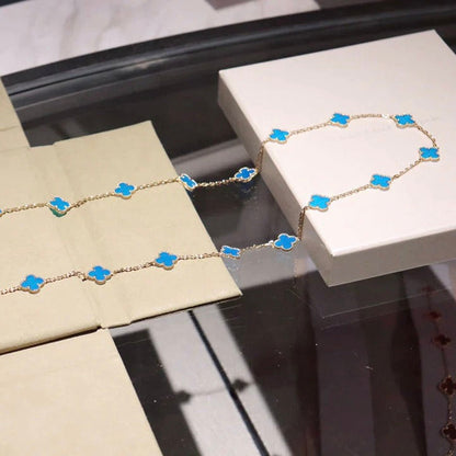 [Polaidi Jewelry]CLOVER 20 MOTIFS BLUE AGATE GOLD