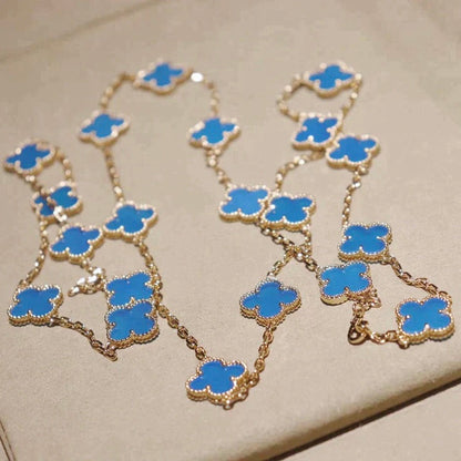 [Polaidi Jewelry]CLOVER 20 MOTIFS BLUE AGATE GOLD
