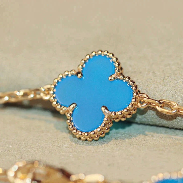 [Polaidi Jewelry]CLOVER 20 MOTIFS BLUE AGATE GOLD