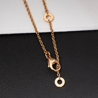 [Polaidi Jewelry]ZERO 1 WHITE CERAMIC PINK GOLD DIAMOND NECKLACE