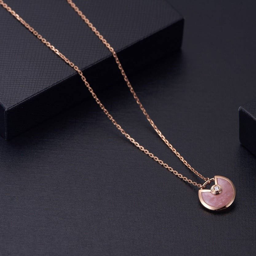 [Polaidi Jewelry]AMULETTE ROSE GOLD PINK MOP NECKLACE
