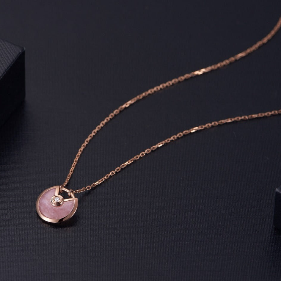 [：Polaidi Jewelry]アミュレット ローズゴールド ピンクMOP ネックレス