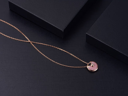 [Polaidi Jewelry]AMULETTE ROSE GOLD PINK MOP NECKLACE