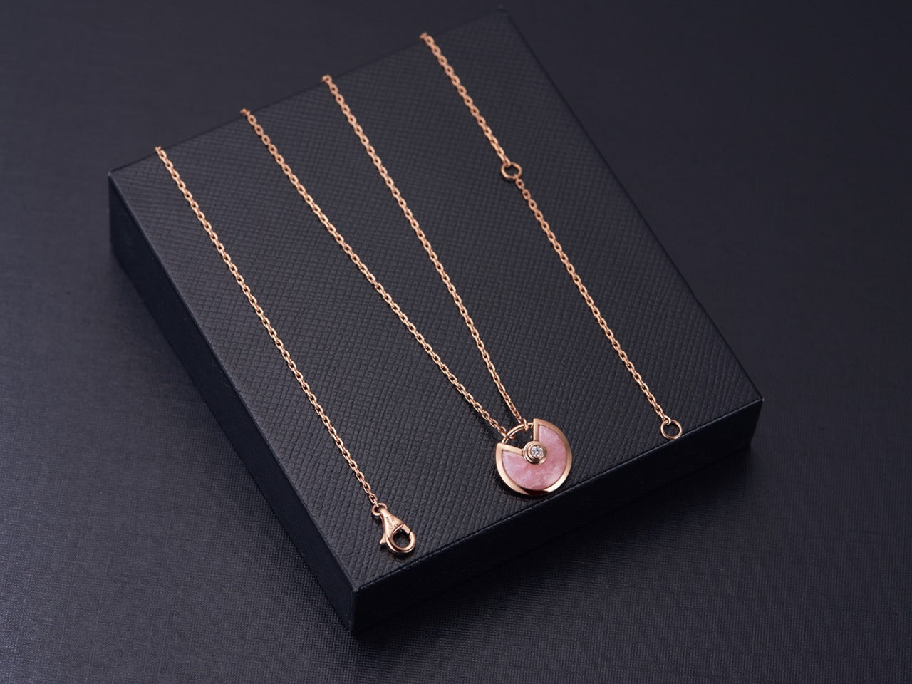 [Polaidi Jewelry]AMULETTE ROSE GOLD PINK MOP NECKLACE