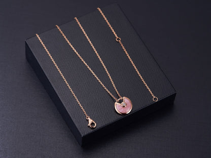 [：Polaidi Jewelry]アミュレット ローズゴールド ピンクMOP ネックレス