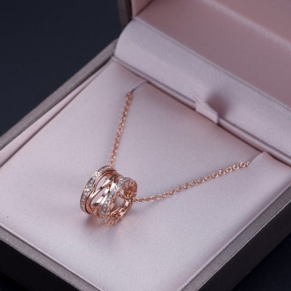 [Polaidi Jewelry]ZERO 1 PINK GOLD DIAMOND OPEN NECKLACE