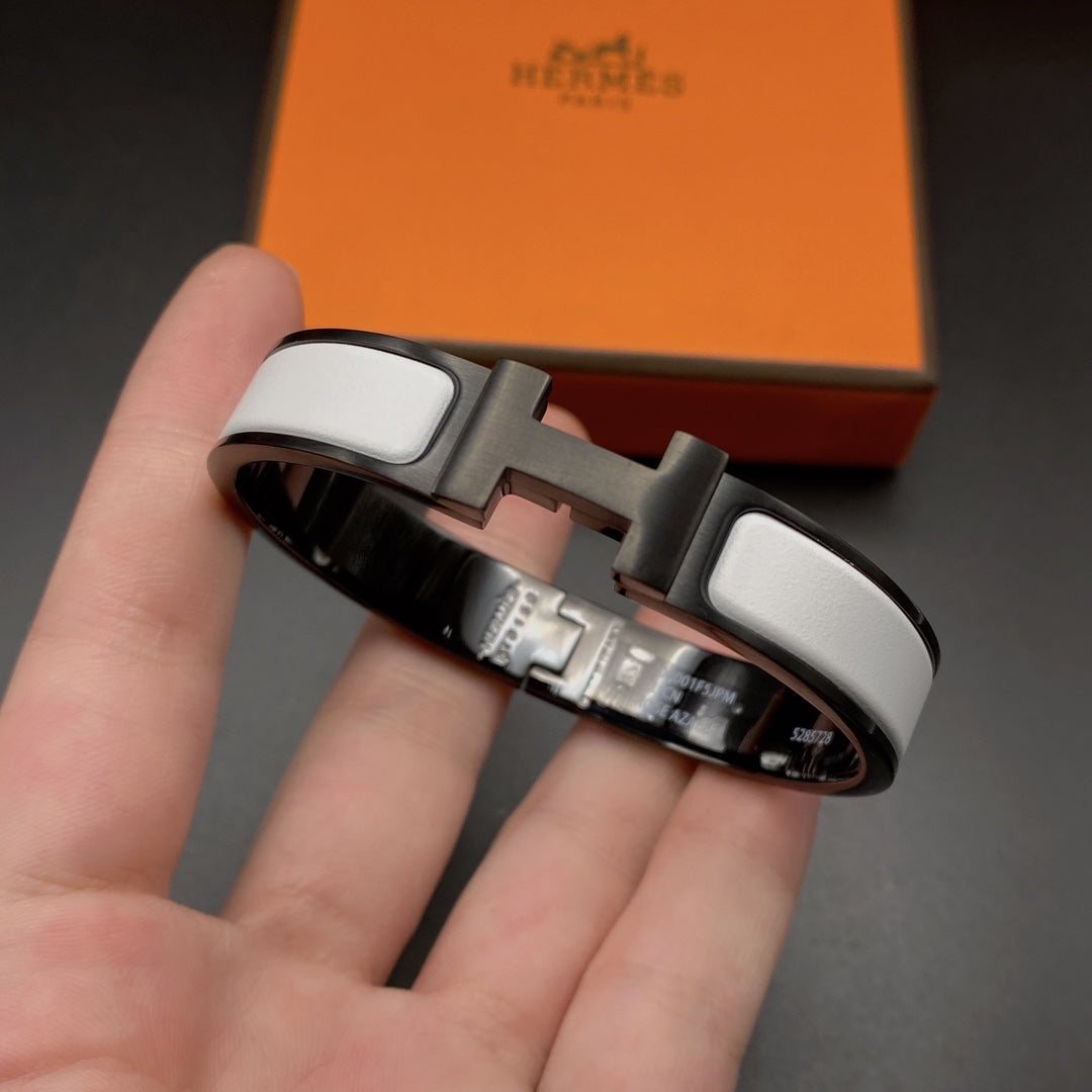 [Polaidi Jewelry]H BRACELET 12MM BLACK WHITE CERAMIC