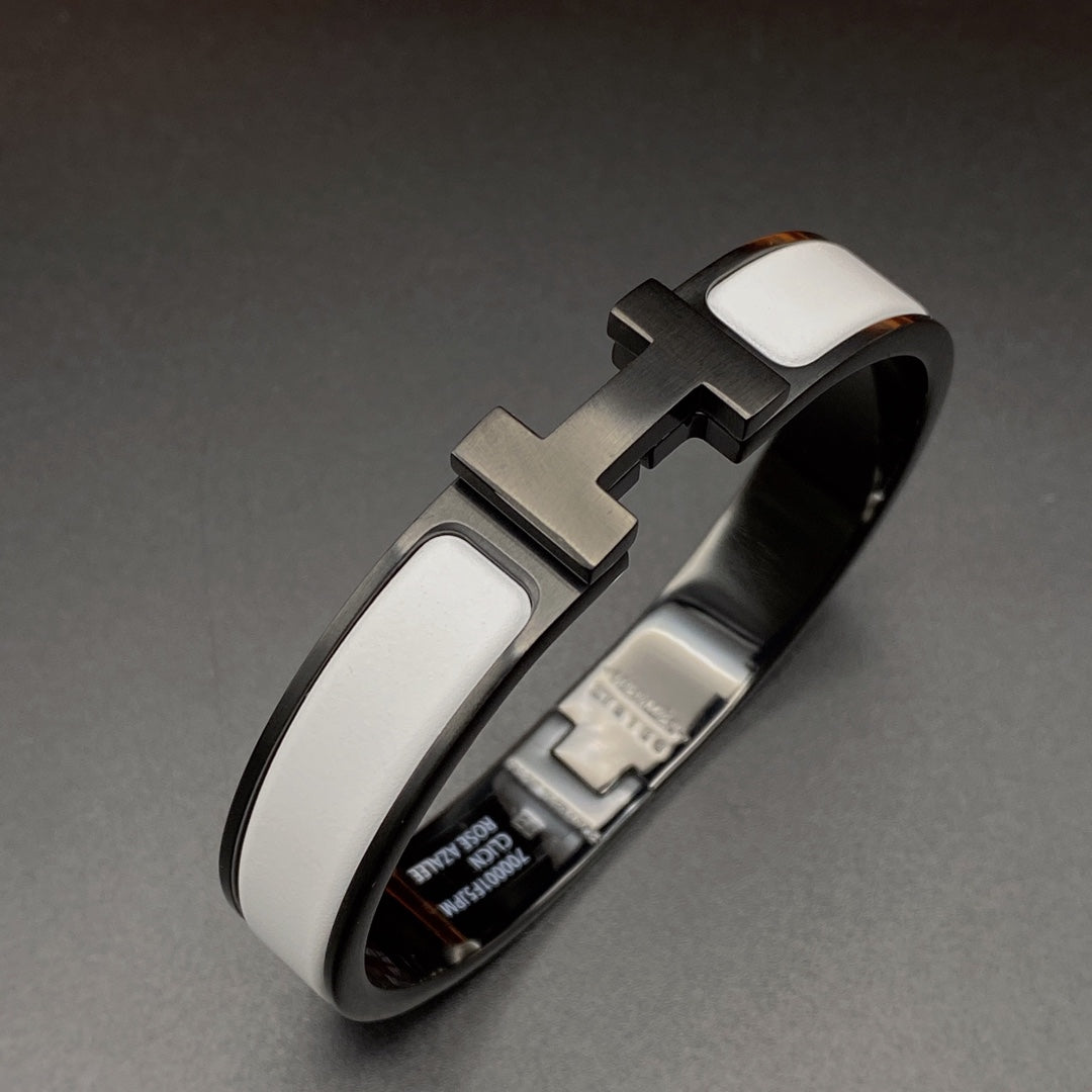 [Polaidi Jewelry]H BRACELET 12MM BLACK WHITE CERAMIC