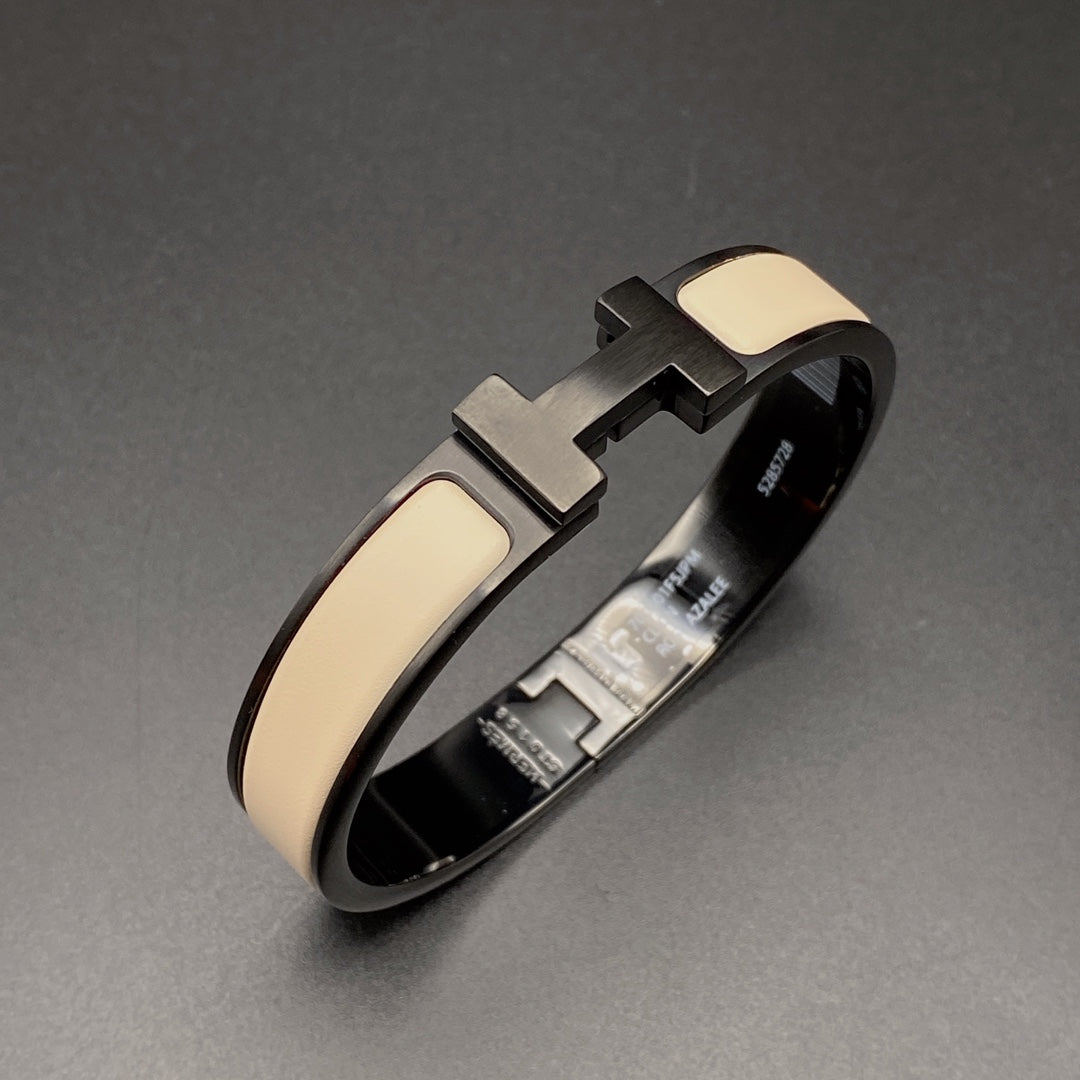 [：Polaidi Jewelry]H BRACELET 12MM BLACK BEIGE CERAMIC