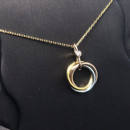 [Polaidi Jewelry]TRINITY SILVER GOLD PINK GOLD NECKLACE