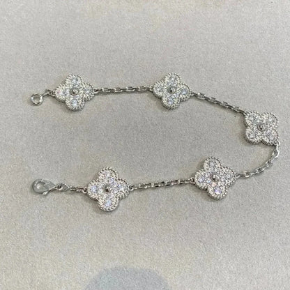 [Polaidi Jewelry] CLOVER 5 MOTIF FULL DIAMOND BRACELET COLLECTION