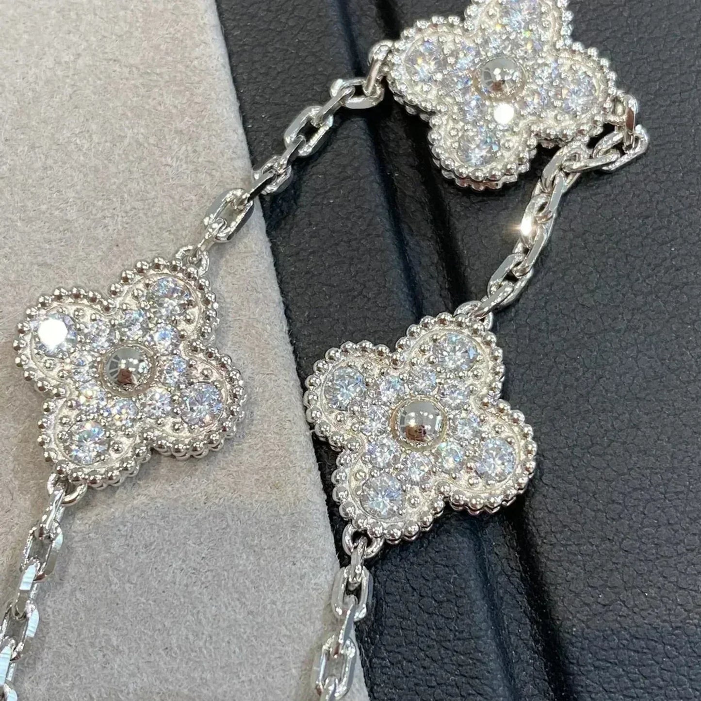 [：Polaidi Jewelry]CLOVER 5 MOTIFS  DIAMOND BRACELET SILVER