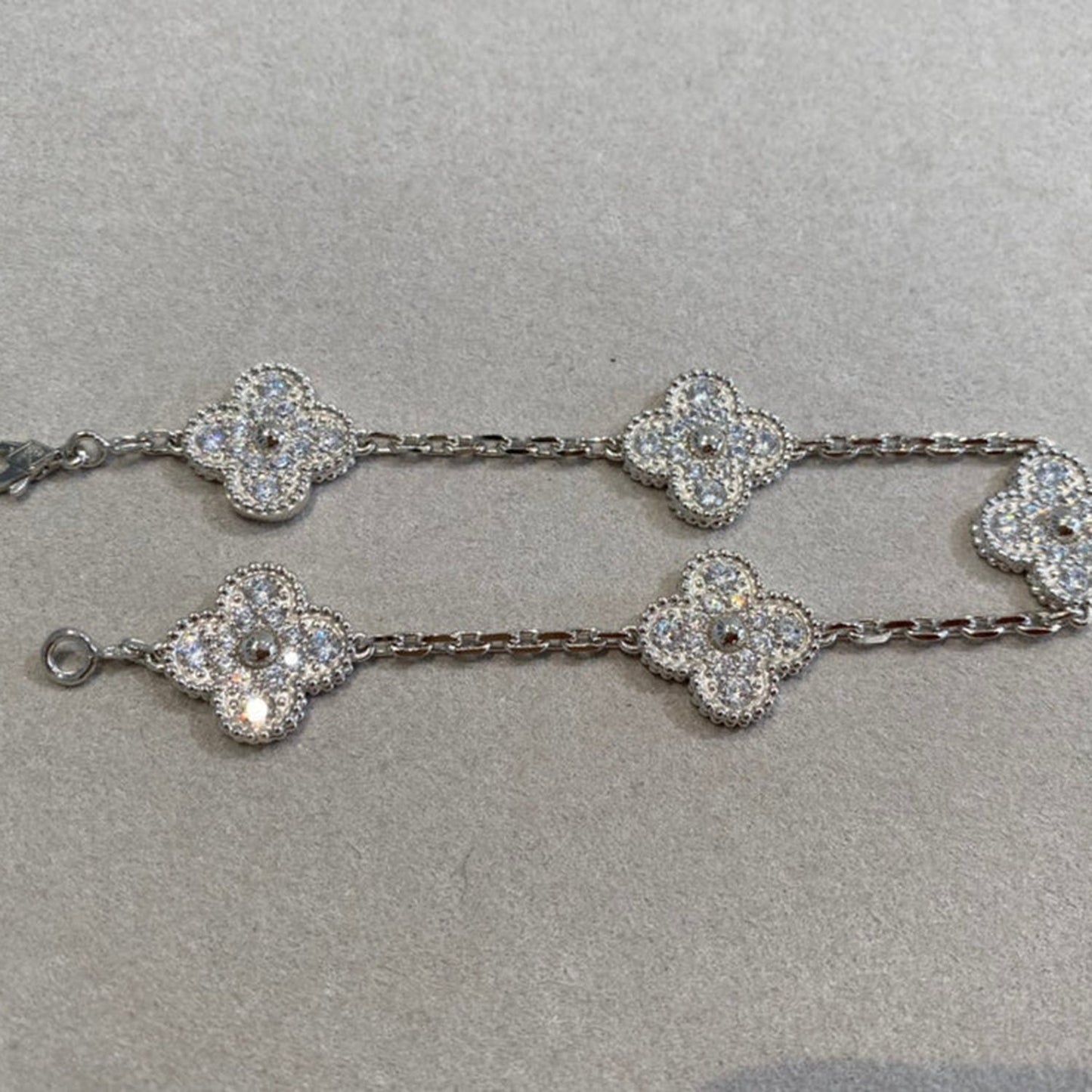 [：Polaidi Jewelry]CLOVER 5 MOTIFS  DIAMOND BRACELET SILVER