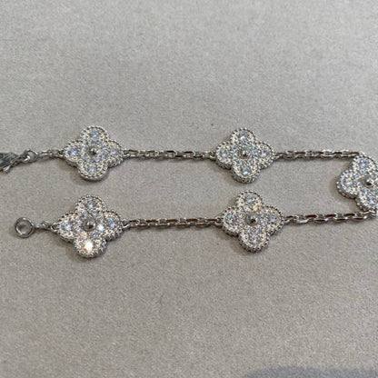 [：Polaidi Jewelry]CLOVER 5 MOTIFS  DIAMOND BRACELET SILVER