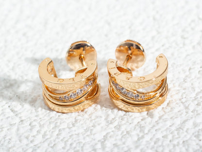 [Polaidi Jewelry]ZERO 1 PINK GOLD DIAMONDS EARRINGS