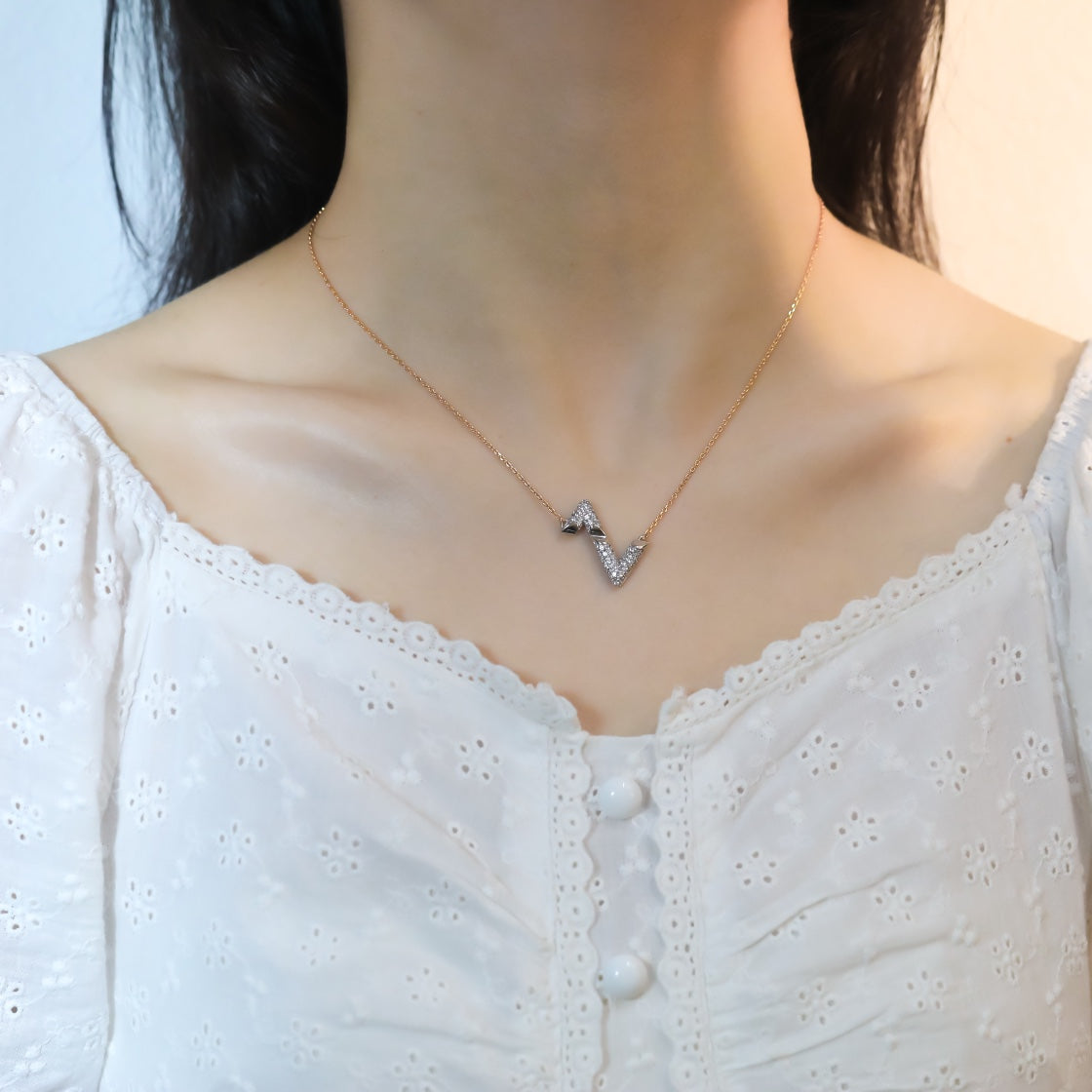 [：Polaidi Jewelry]ボルト シルバー ダイヤモンド ペンダントネックレス