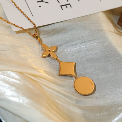 [Polaidi Jewelry]STAR AND SUN DIAMOND PINK GOLD NECKLACE