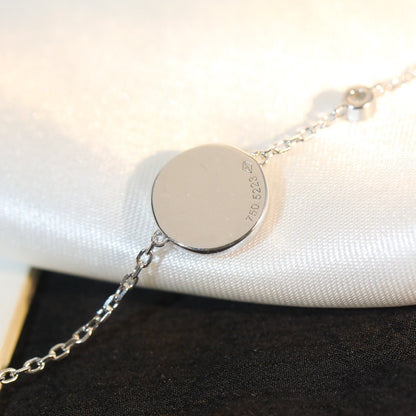 [：Polaidi Jewelry]SUN MOTIF PINK MOP SILVER BRACELET