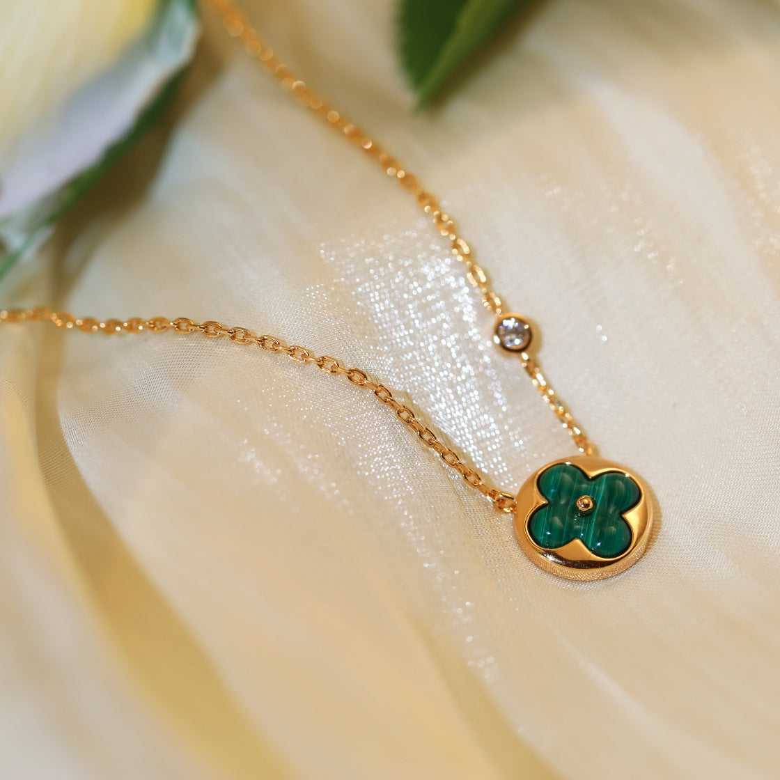 [Polaidi Jewelry]SUN PEDANT PINK GOLD 1 DIAMOND NECKLACE