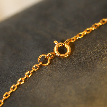 [Polaidi Jewelry]SUN PEDANT PINK GOLD 1 DIAMOND NECKLACE