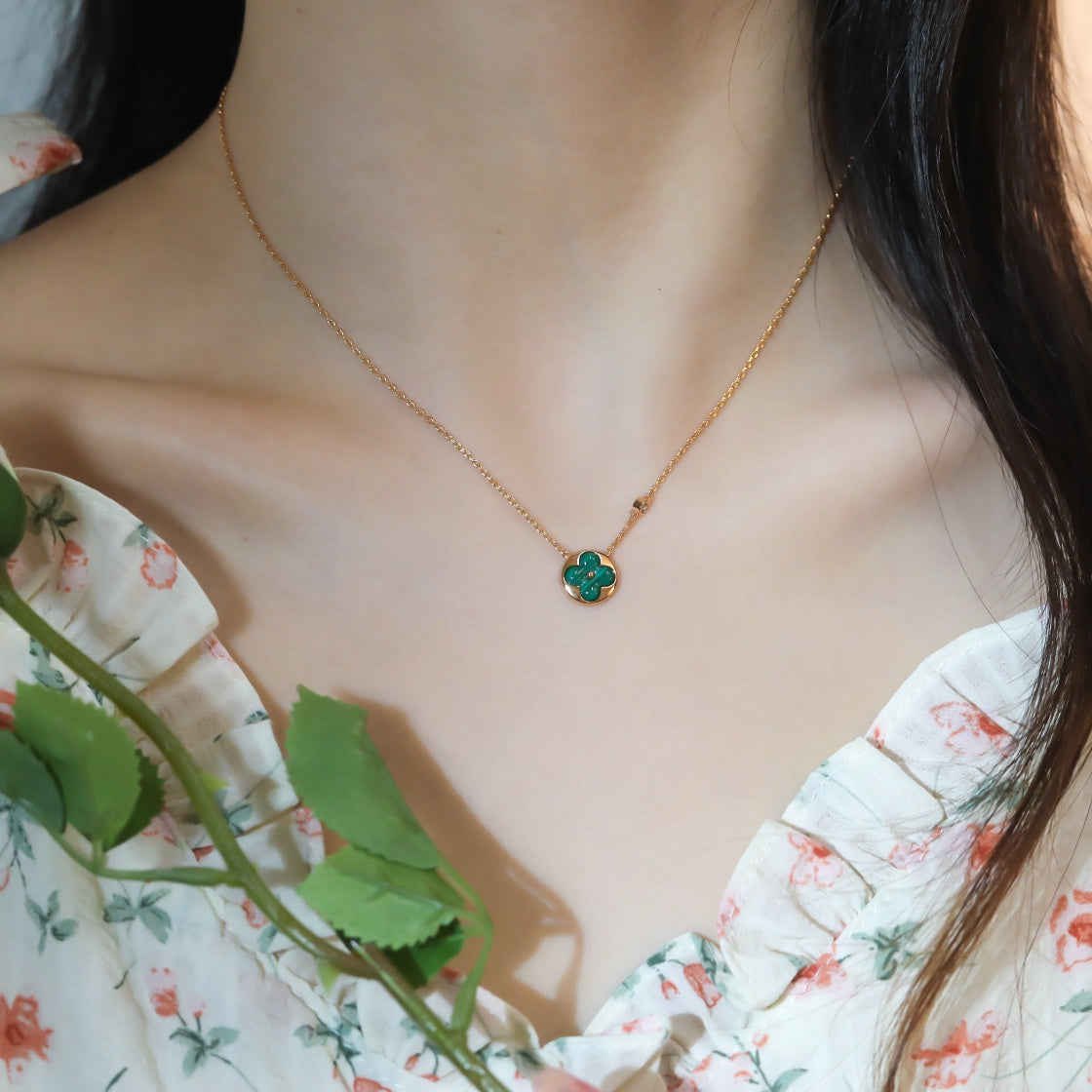 [Polaidi Jewelry]SUN PEDANT PINK GOLD 1 DIAMOND NECKLACE