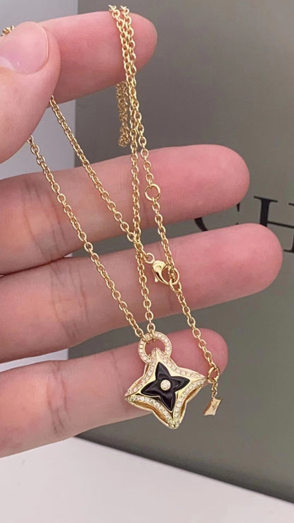 [：Polaidi Jewelry]スターペンダントピンクゴールドダイヤモンドネックレス