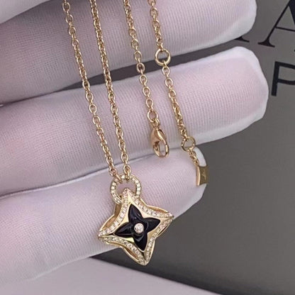 [Polaidi Jewelry]STAR PEDANT PINK GOLD DIAMOND NECKLACE
