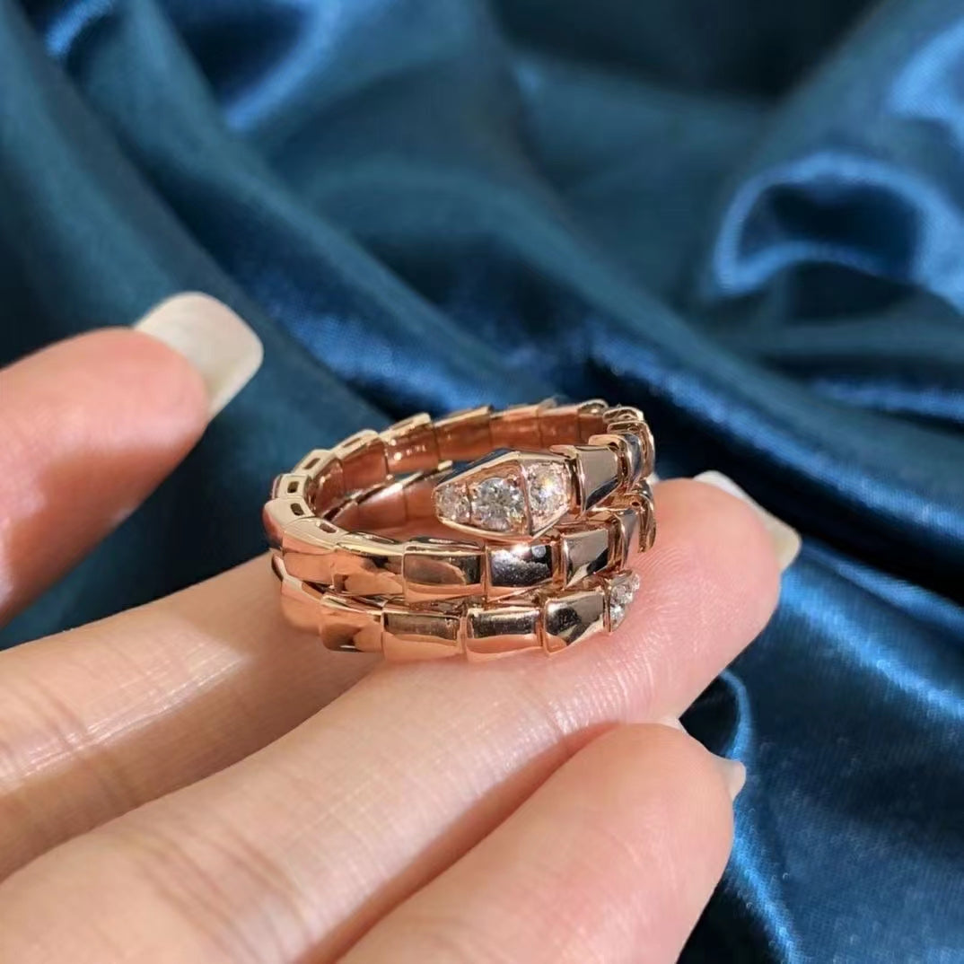 [Polaidi Jewelry]SERPENTS DOUBLE ROW DIAMOND RING