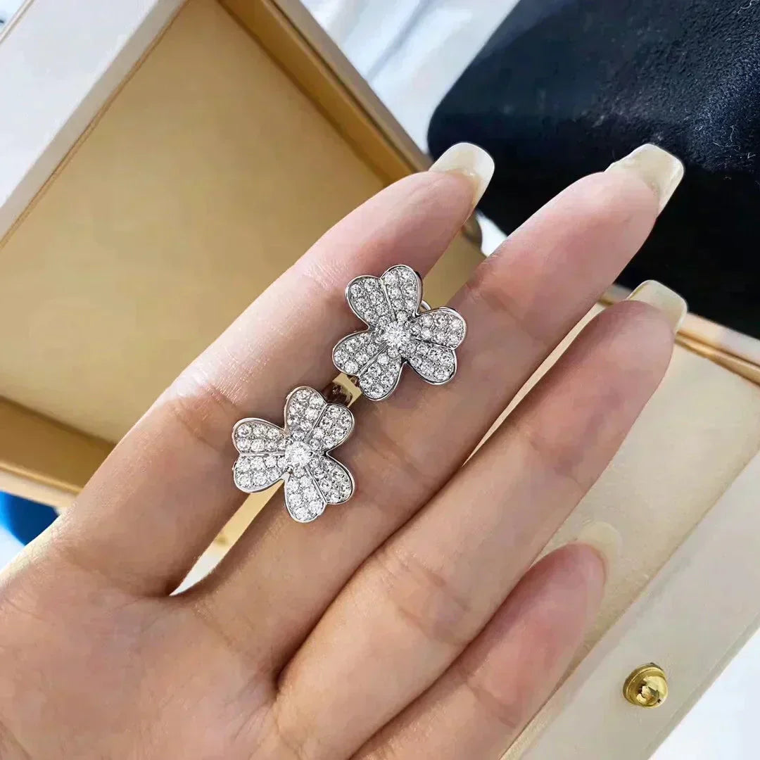 [：Polaidi Jewelry]CLOVER COMOS DIAMOND EARRINGS SILVER