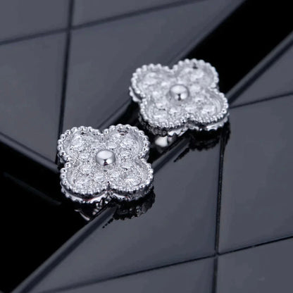 [Polaidi Jewelry]CLOVER 1 MOTIFS DIAMOND STUD EARRINGS SILVER