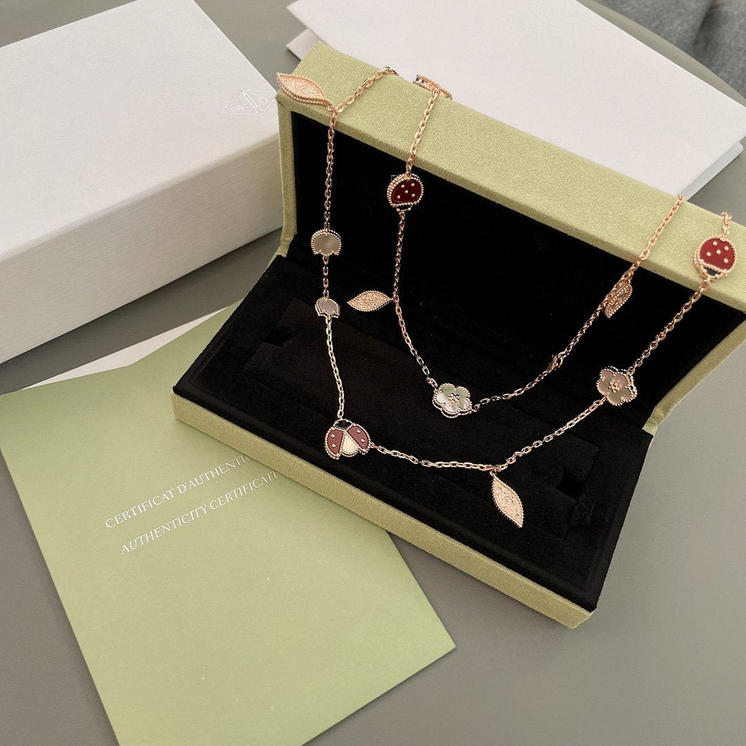 [Polaidi Jewelry]LUCKY SPRING 15 MOTIFS ROSE GOLD NECKLACE