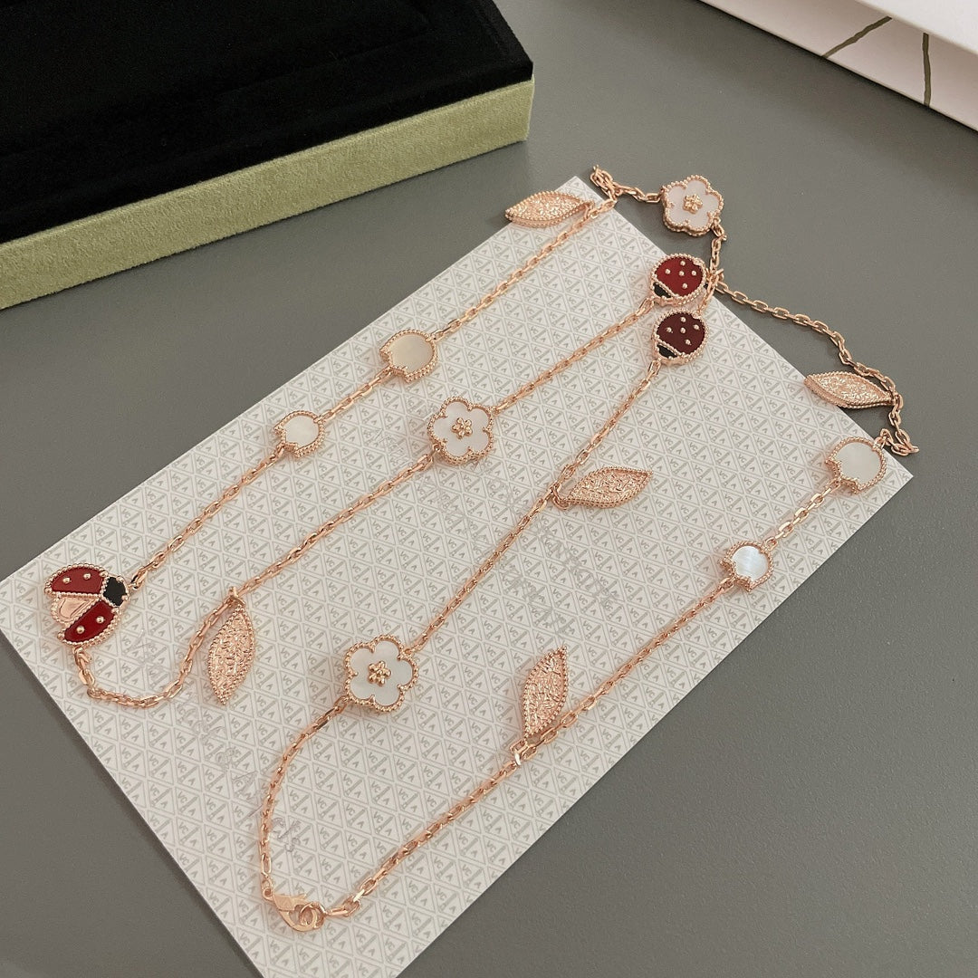 [Polaidi Jewelry]LUCKY SPRING 15 MOTIFS ROSE GOLD NECKLACE