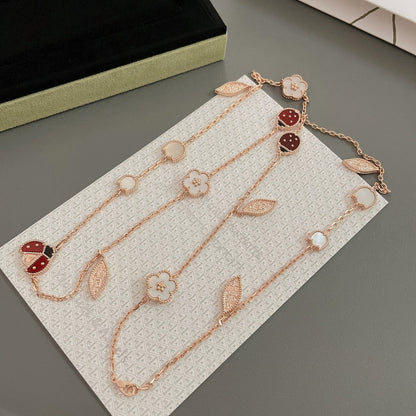 [Polaidi Jewelry]LUCKY SPRING 15 MOTIFS ROSE GOLD NECKLACE