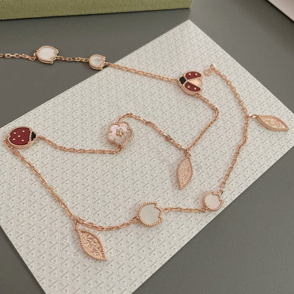 [Polaidi Jewelry]LUCKY SPRING 15 MOTIFS ROSE GOLD NECKLACE