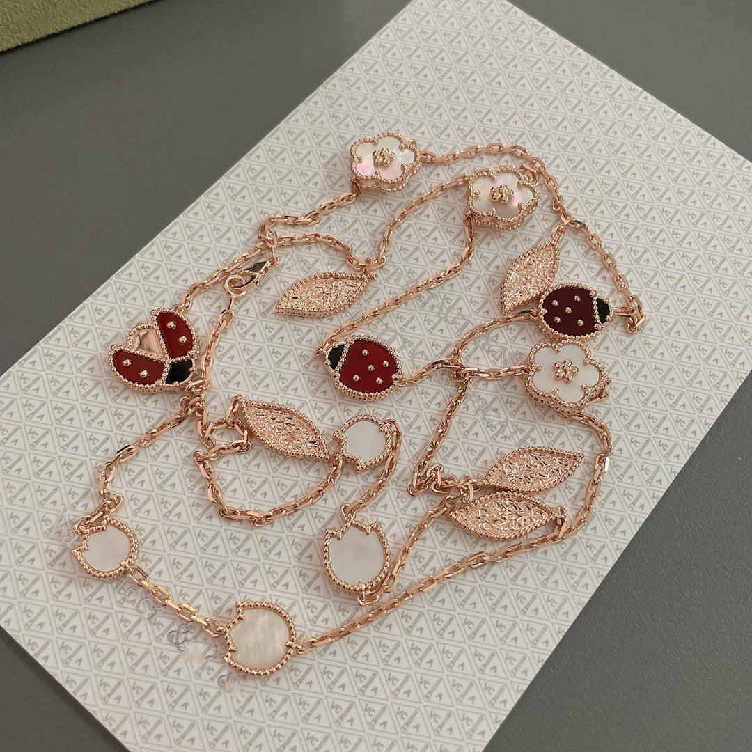 [Polaidi Jewelry]LUCKY SPRING 15 MOTIFS ROSE GOLD NECKLACE