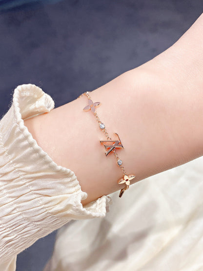 [Polaidi Jewelry]STAR AND SUN 7 MOTIFS GOLD BRACELET