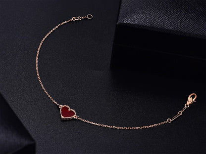 [：Polaidi Jewelry]HEART CARNELIAN PINK GOLD BRACELET