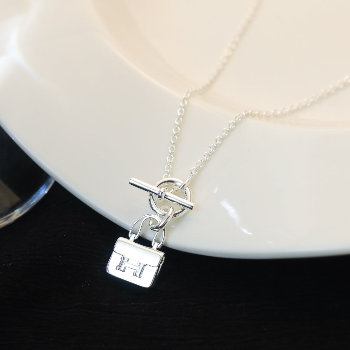 [：Polaidi Jewelry]POP H PEDANT SILVER NECKLACE