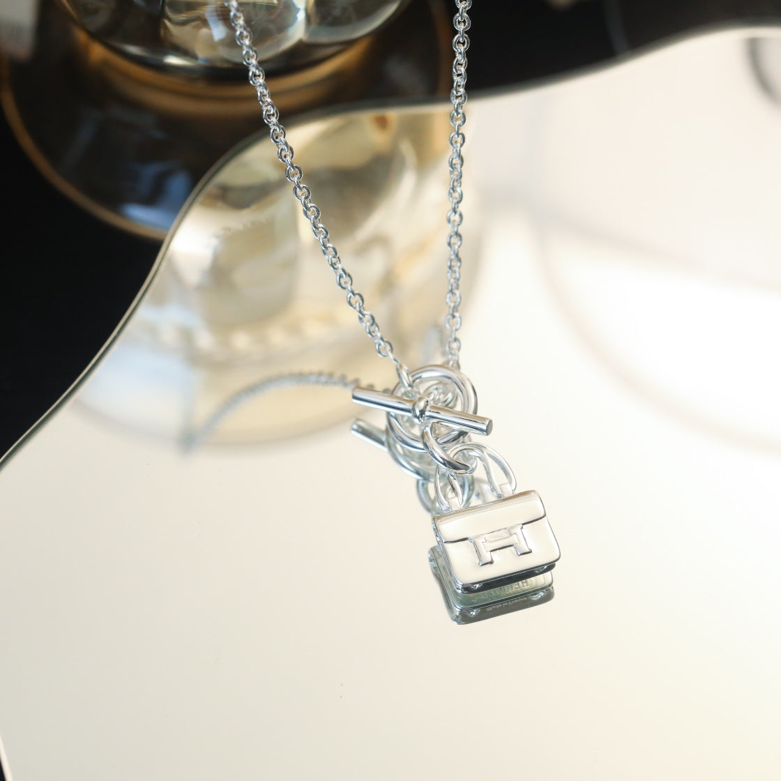 [：Polaidi Jewelry]POP H PEDANT SILVER NECKLACE