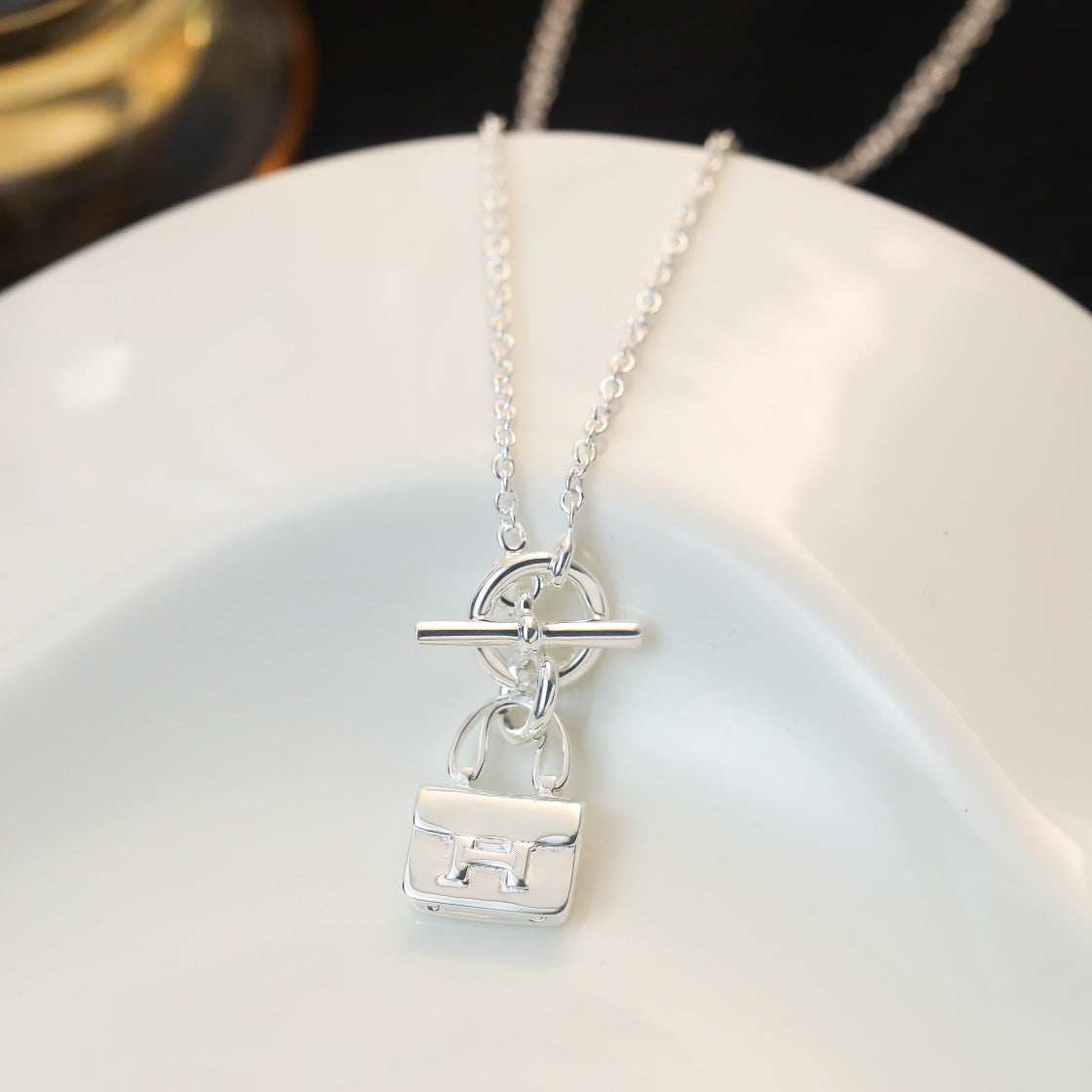 [：Polaidi Jewelry]POP H PEDANT SILVER NECKLACE