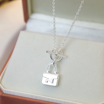 [Polaidi Jewelry]POP H PEDANT SILVER NECKLACE