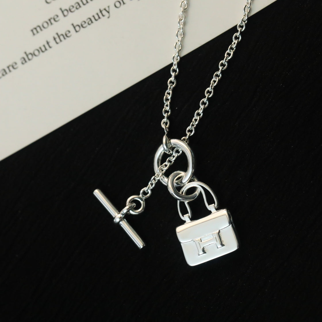 [：Polaidi Jewelry]POP H PEDANT SILVER NECKLACE