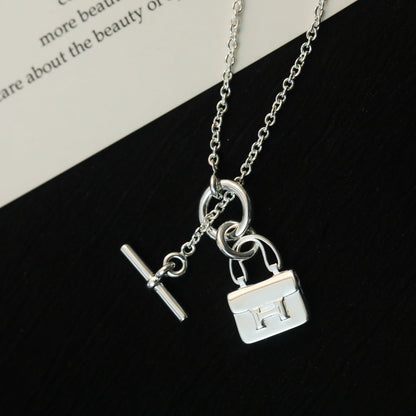[：Polaidi Jewelry]POP H PEDANT SILVER NECKLACE