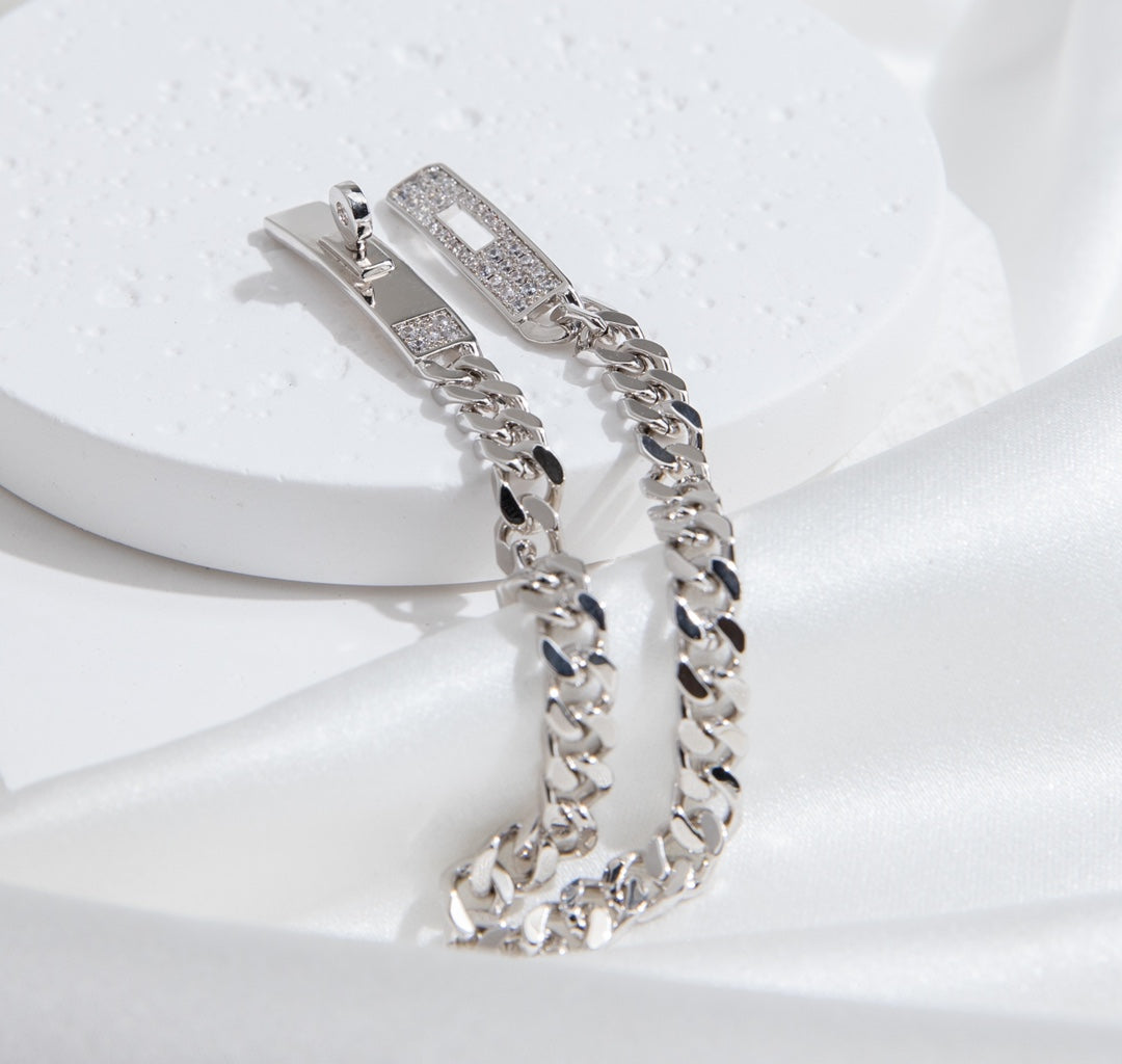 [Polaidi Jewelry]KELLY CHAIN SILVER DIAMOND BRACELET