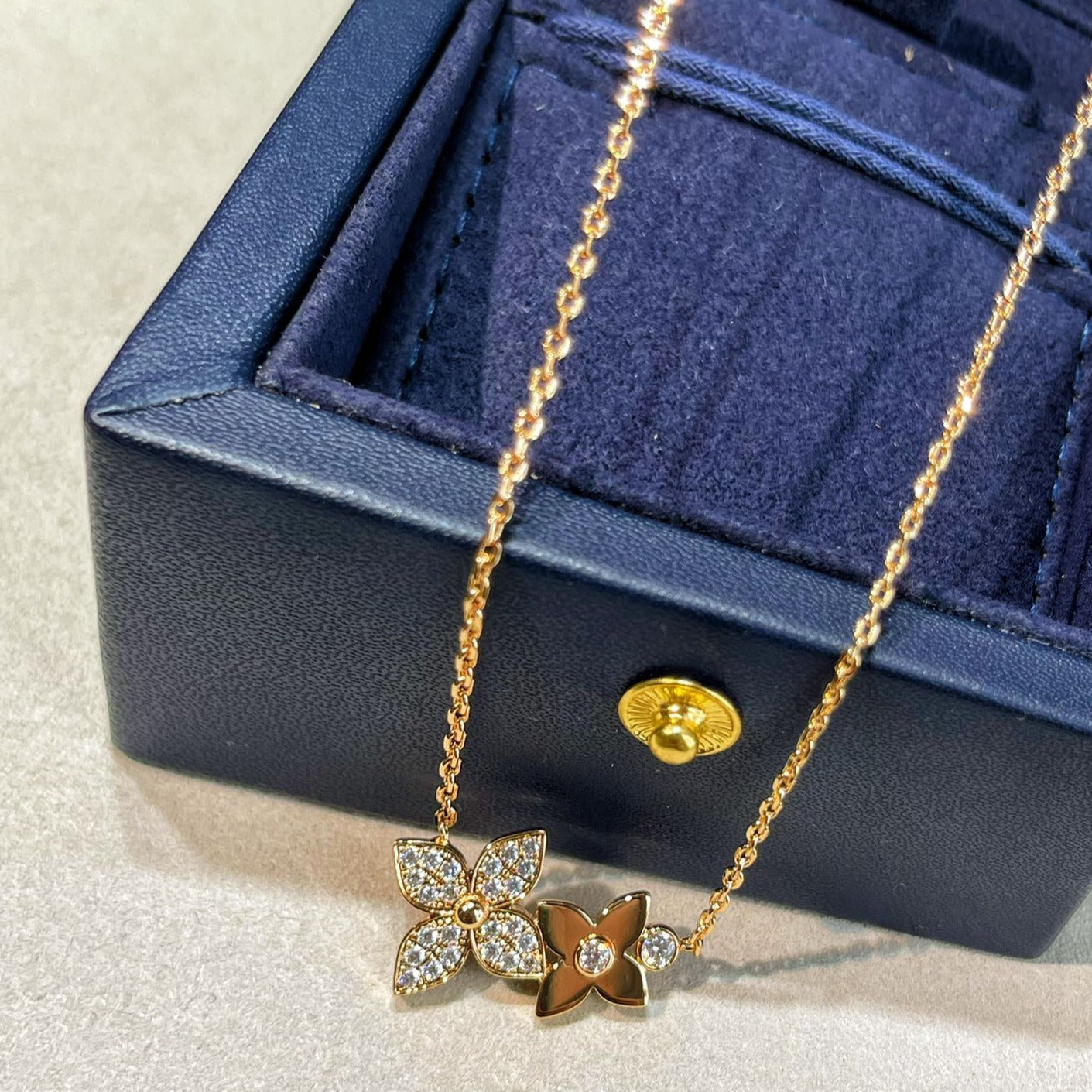 [Polaidi Jewelry]STAR BLOSSOM NECKLACE PINK GOLD DIAMONDS
