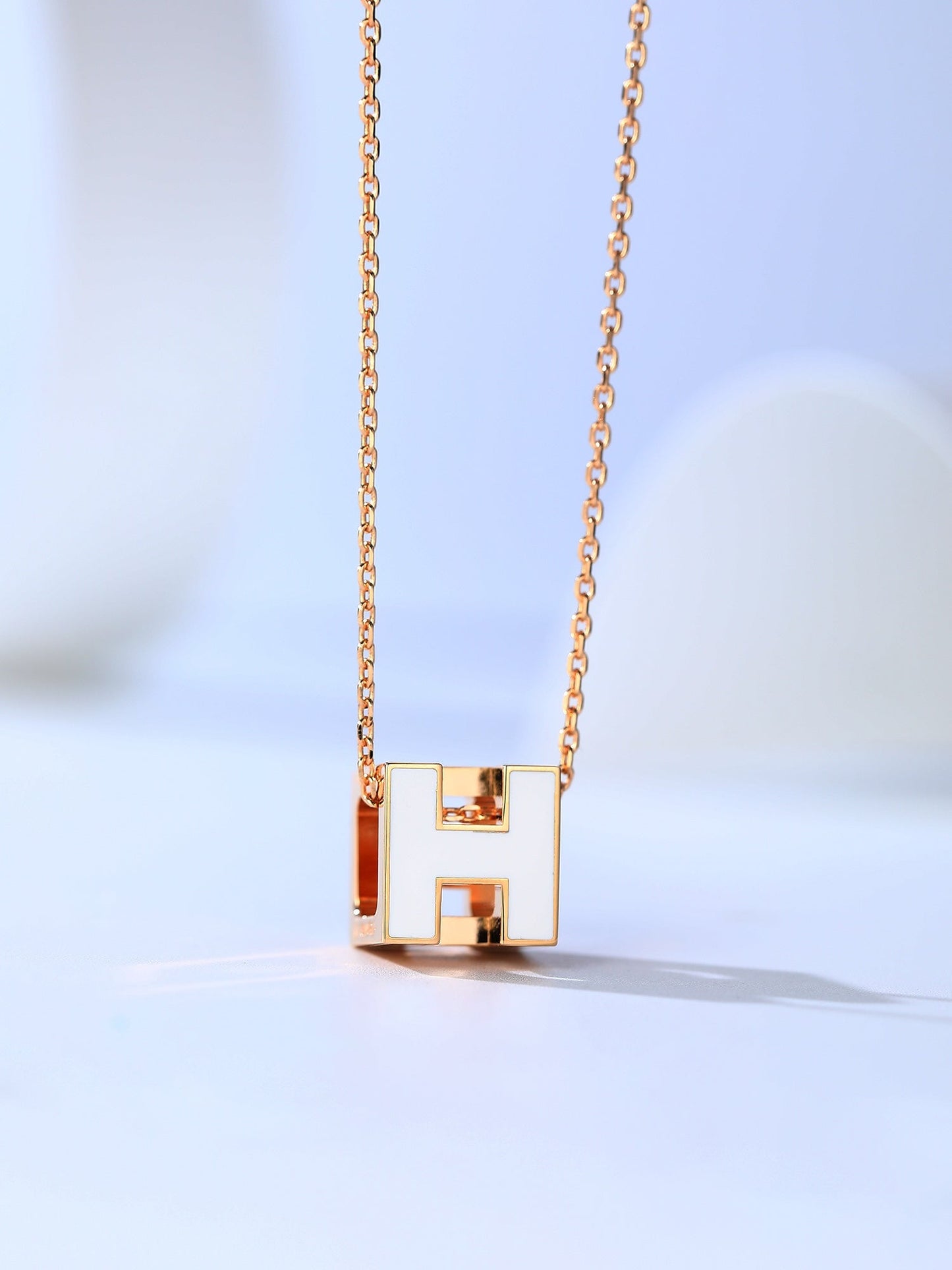 [Polaidi Jewelry]H CAGE PINK GOLD NECKLACE